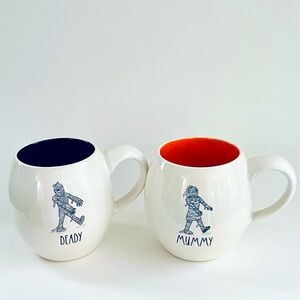 Rae Dunn Halloween Mug set Deady & Mummy